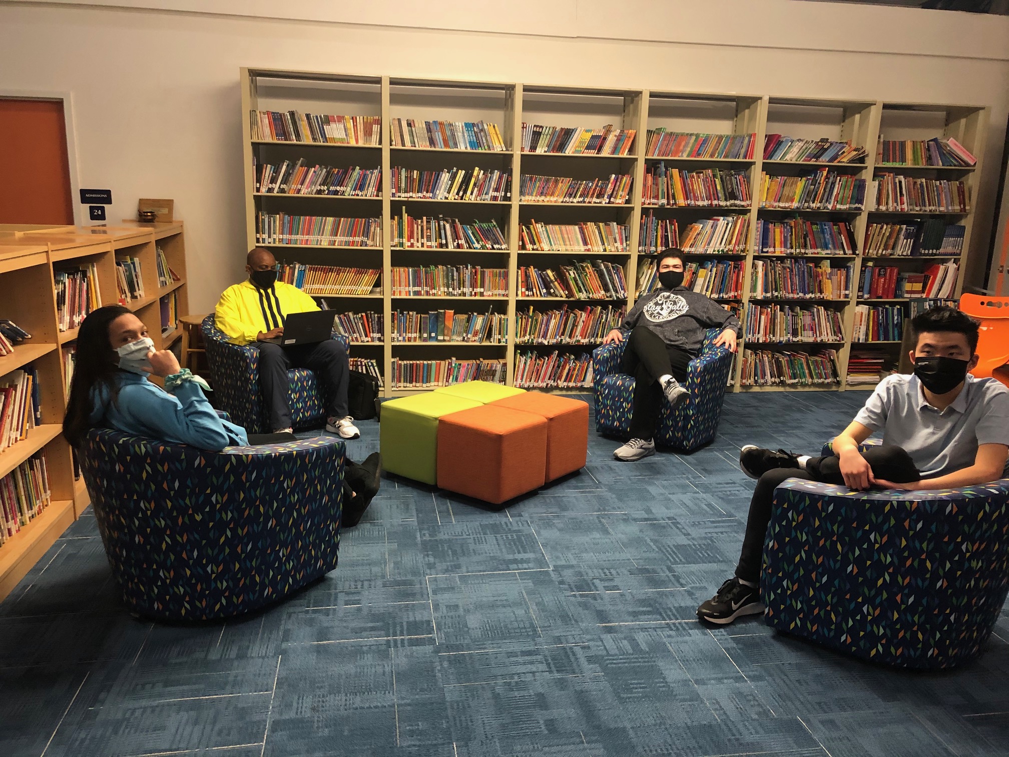 Students sitting in Northstar Academy's library.
